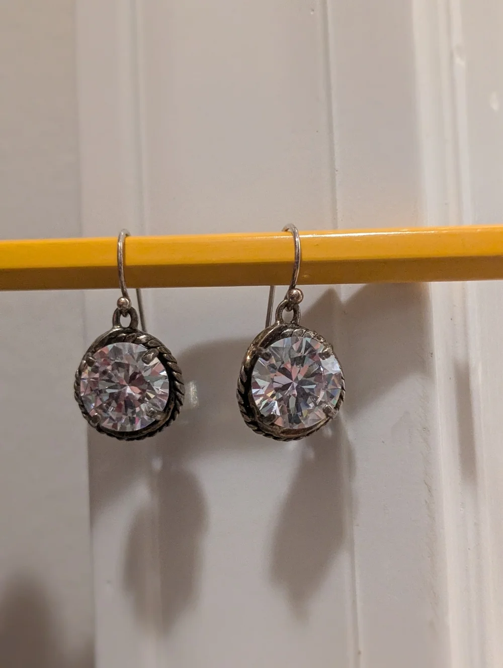 925 Sterling Silver Earrings Made W Genuine Swarovski Crystals - Picture 5 of 8